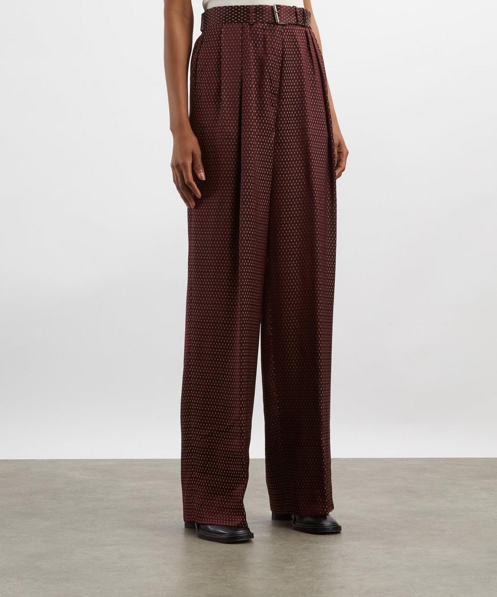 Liberty London Dries Van Noten Peaches Print Satin Trousers