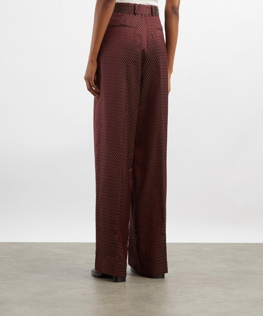 Liberty London Dries Van Noten Peaches Print Satin Trousers