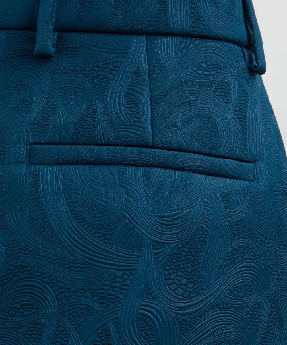 Liberty London Dries Van Noten Petrol Slouchy Jacquard Trousers