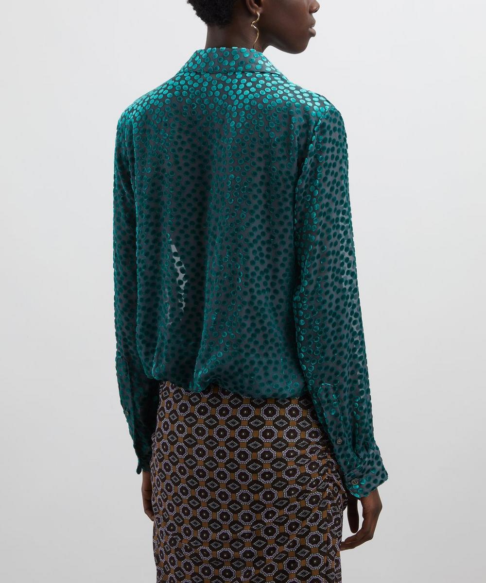 Liberty London Dries Van Noten Turquoise Devoré Wrap Shirt