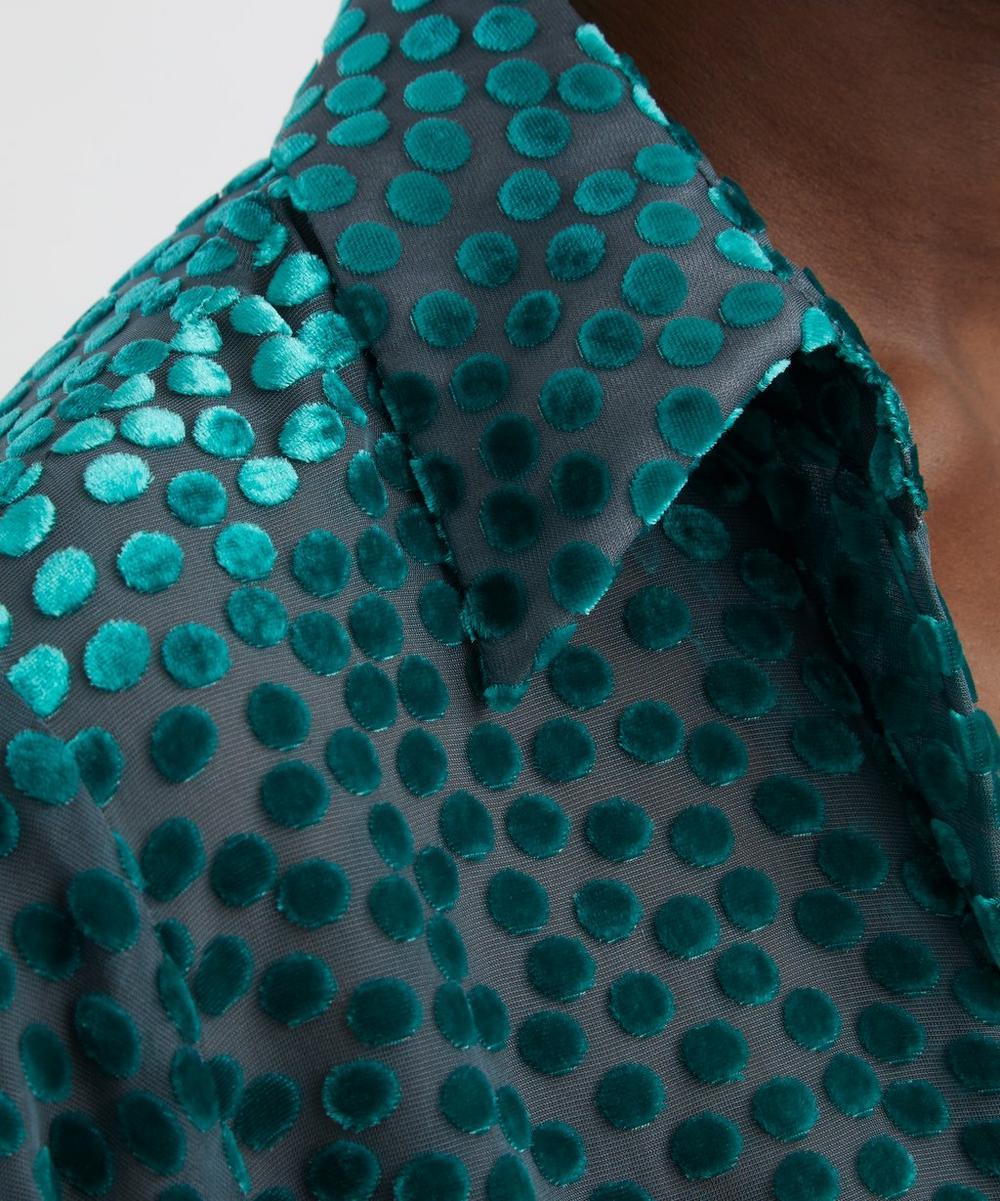Liberty London Dries Van Noten Turquoise Devoré Wrap Shirt