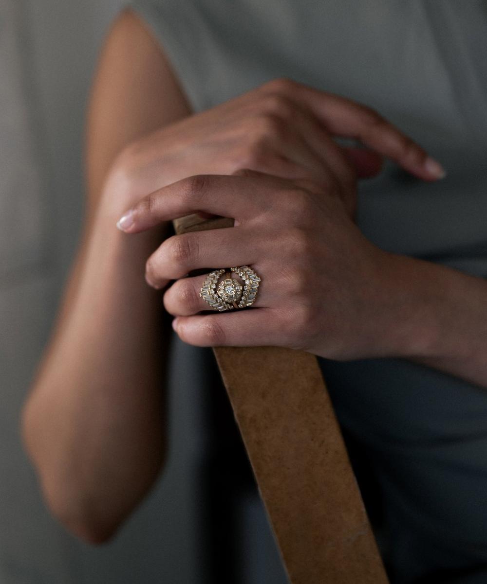 liberty london Ellis Mhairi Cameron 14ct Gold Armach Diamond Cocktail Ring II