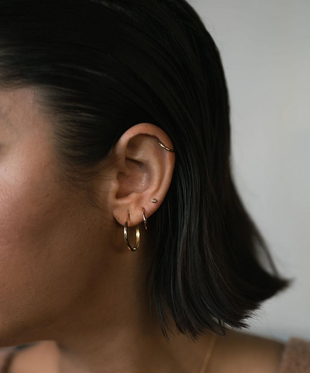 liberty london Ellis Mhairi Cameron 14ct Gold LI 12mm Hammered Clicker Hoop Earrings