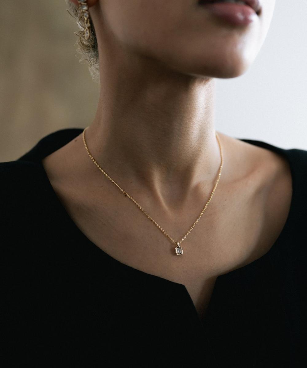 liberty london Ellis Mhairi Cameron 14ct Gold X Chocolate Diamond Nugget Pendant Necklace