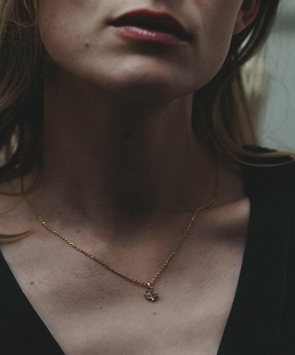 liberty london Ellis Mhairi Cameron 14ct Gold X Legacy Mixed Diamond Scatter Pendant Necklace I