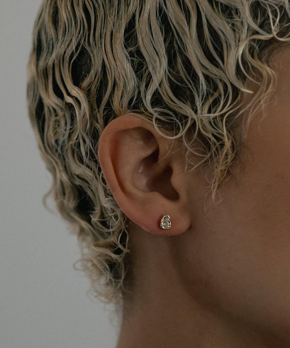 liberty london Ellis Mhairi Cameron 14ct Gold X Pear Diamond Stud Earrings