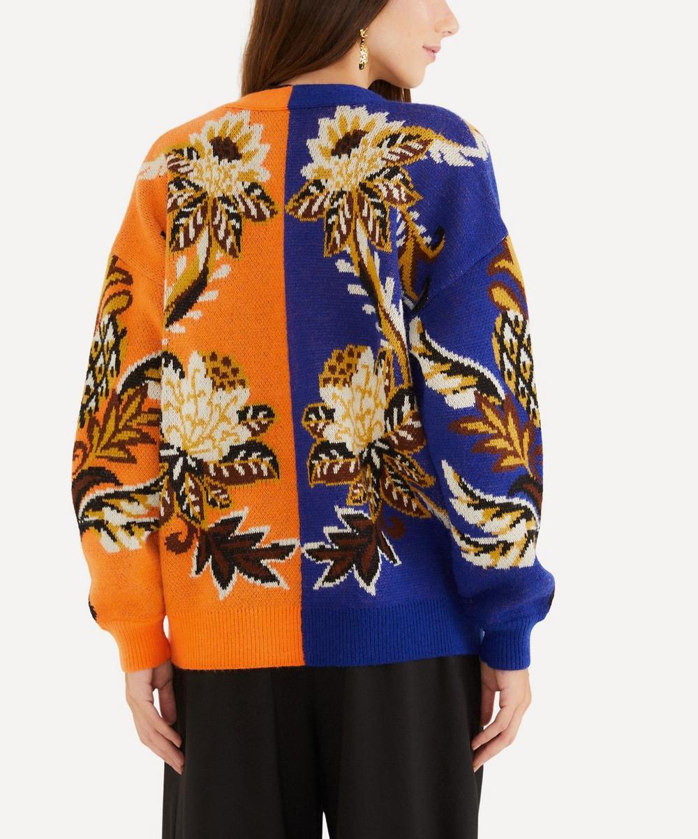 liberty london FARM Rio Arabesque Paradise Mixed Print Cardigan