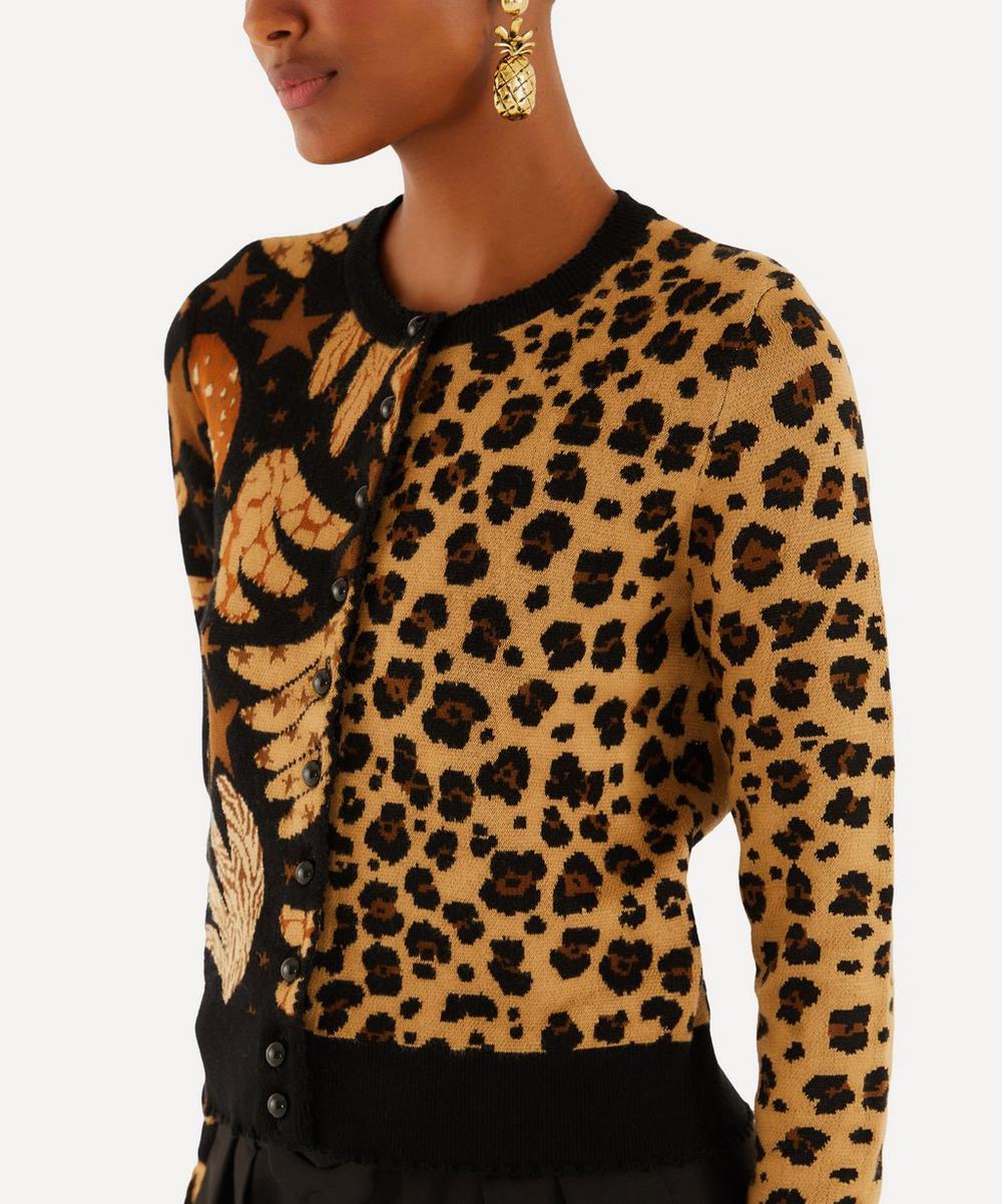 Liberty London FARM Rio Banana Leopard Mixed Cardigan