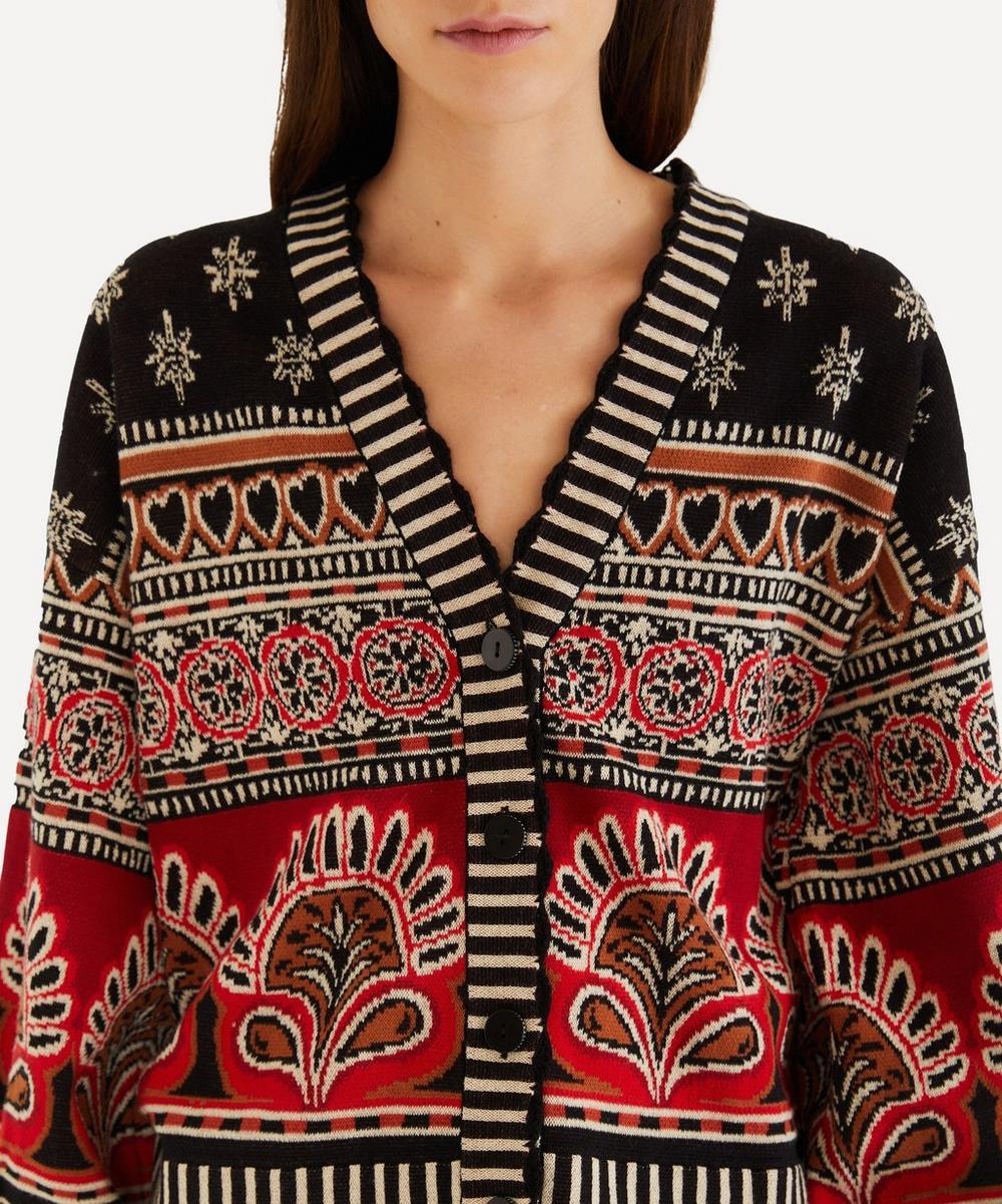 Liberty London FARM Rio Black Ainika Love Coconut Groove Knit Cardigan