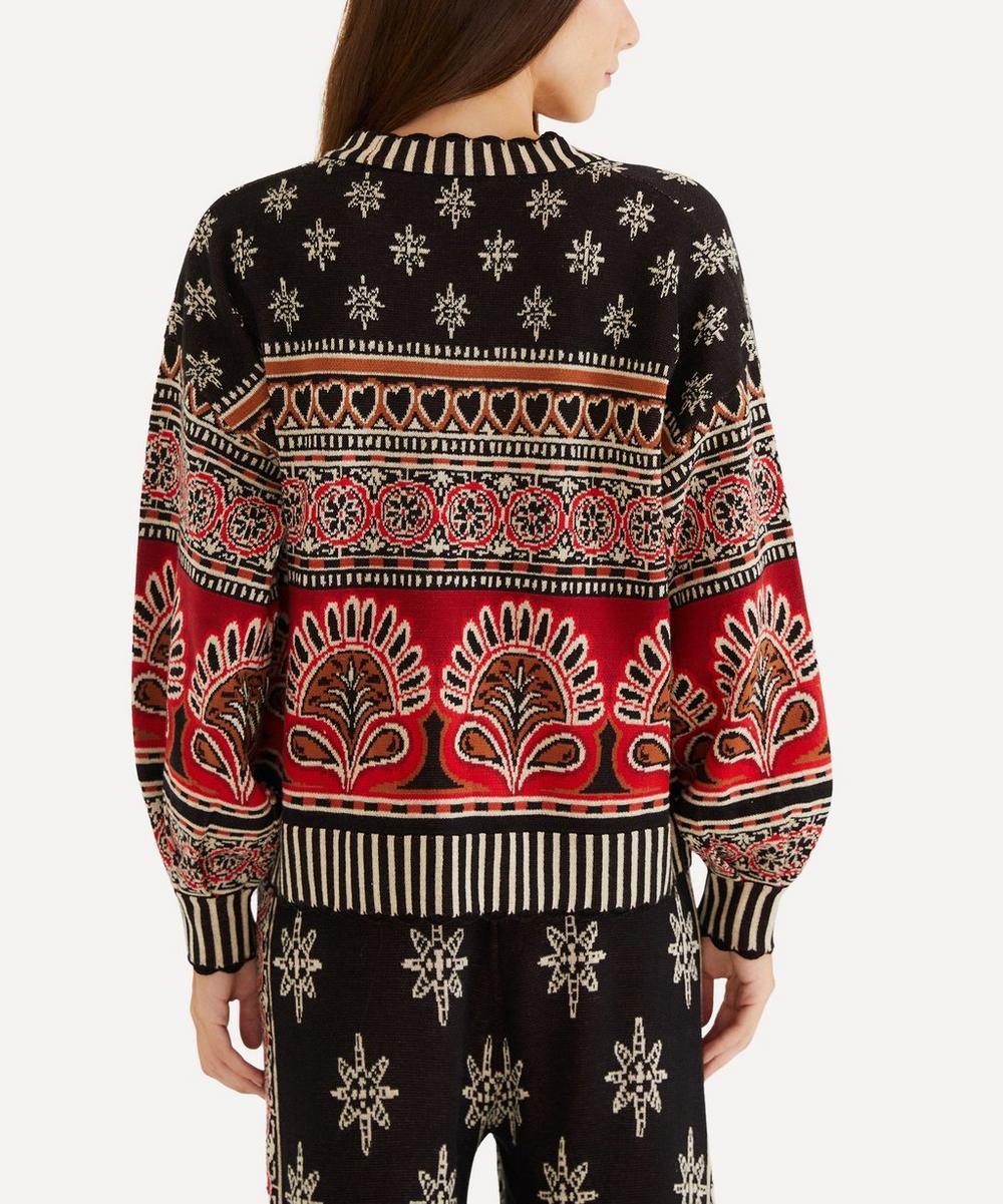 liberty london FARM Rio Black Ainika Love Coconut Groove Knit Cardigan