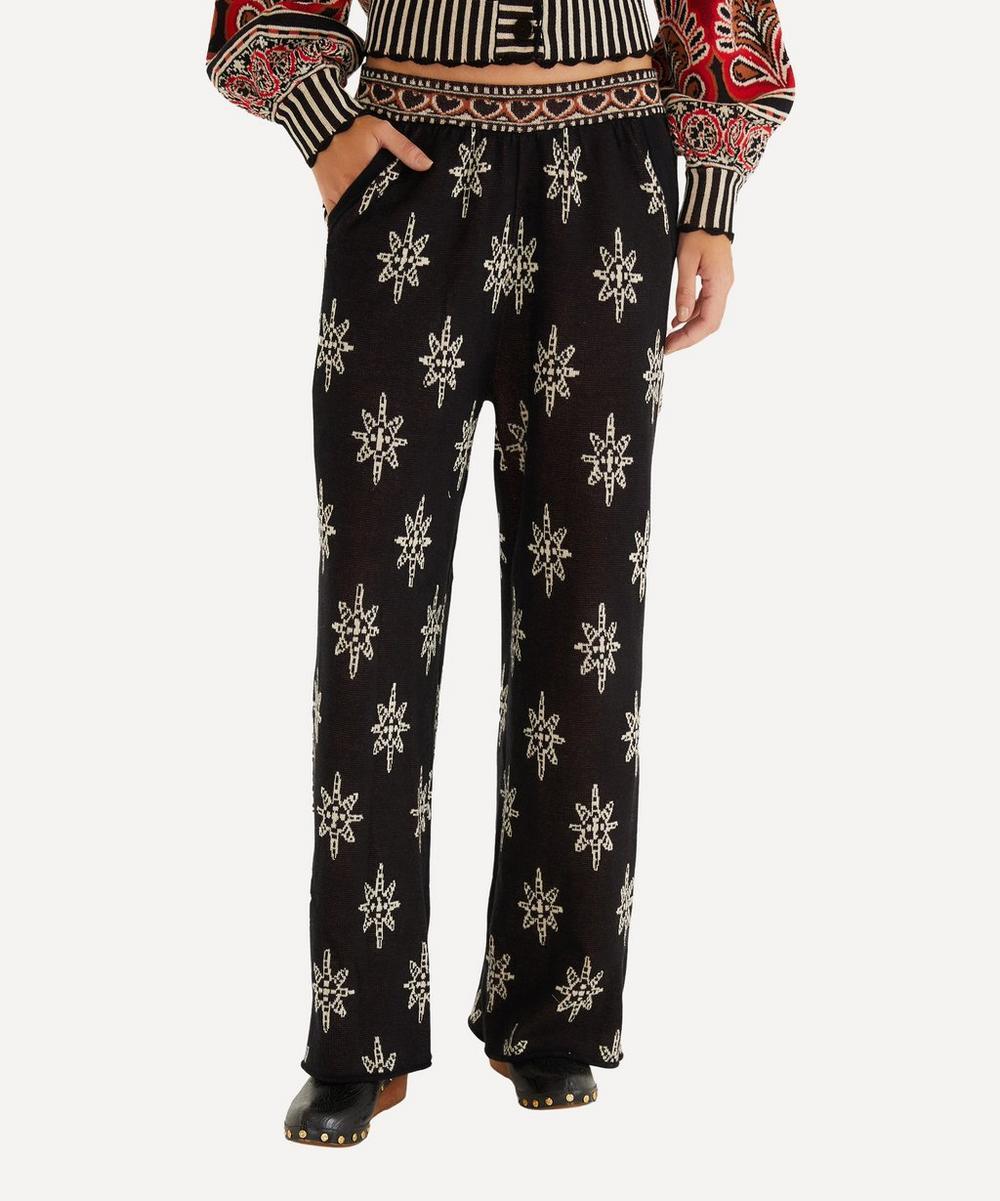 Liberty London FARM Rio Black Ainika Love Coconut Groove Knit Trousers