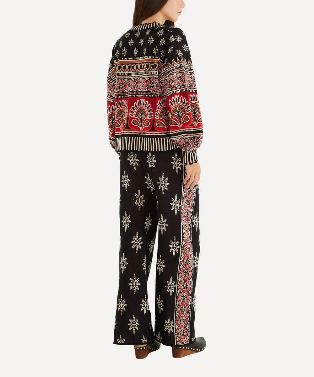 liberty london FARM Rio Black Ainika Love Coconut Groove Knit Trousers