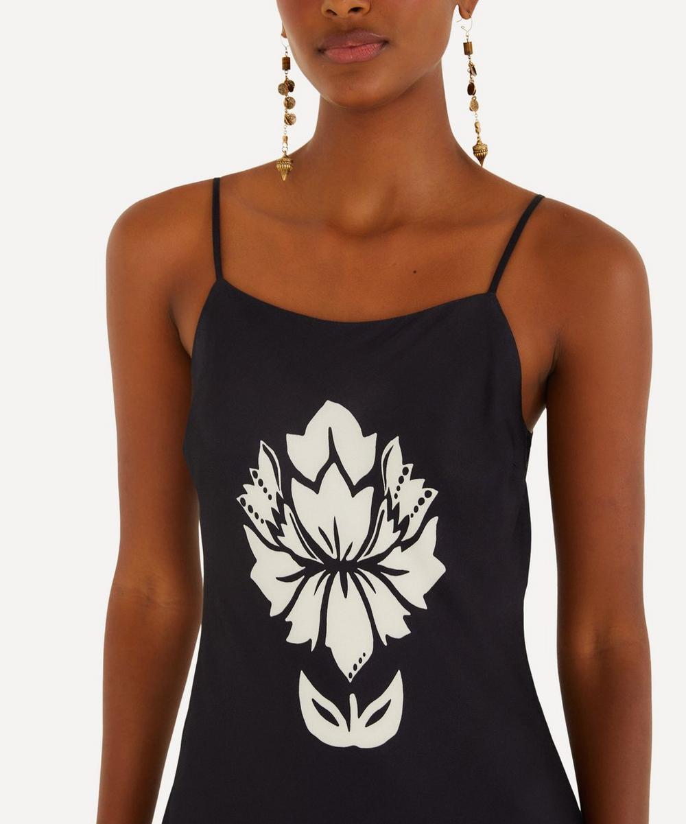 Liberty London FARM Rio Black And White Floral Arabesque Maxi Dress