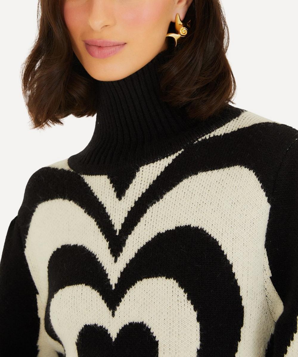 Liberty London FARM Rio Black And White Heart Gradient Knit Jumper
