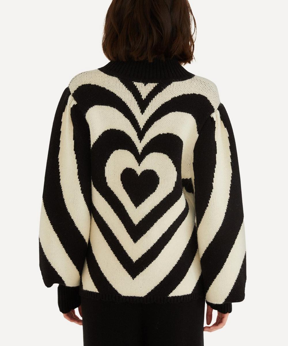 liberty london FARM Rio Black and White Heart Gradient Knit Jumper