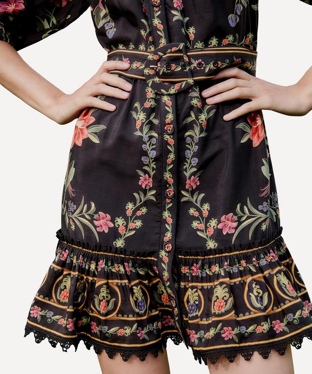 Liberty London FARM Rio Black Belle Garden Lace Belted Mini Dress