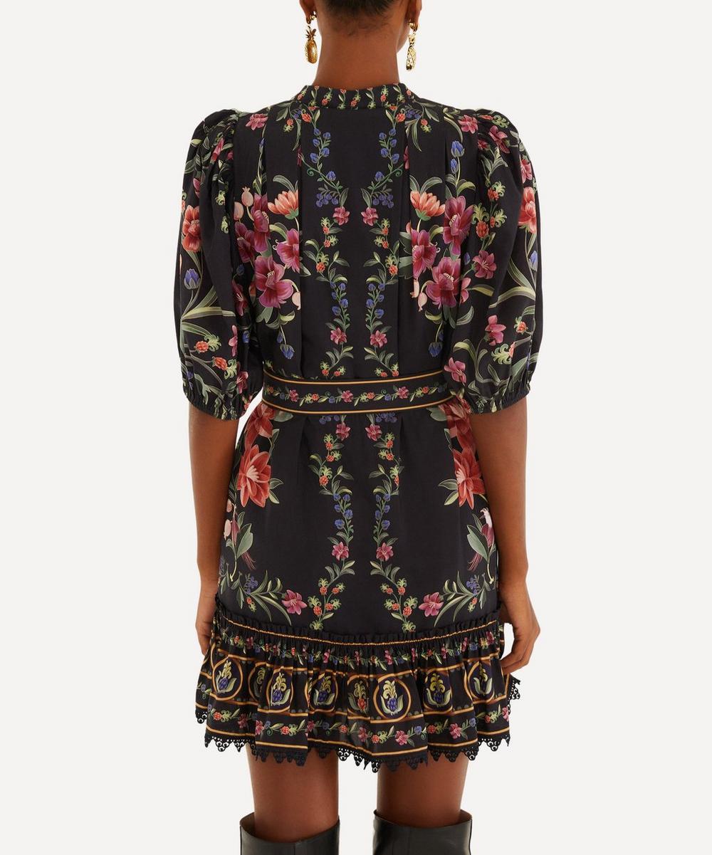 liberty london FARM Rio Black Belle Garden Lace Belted Mini Dress