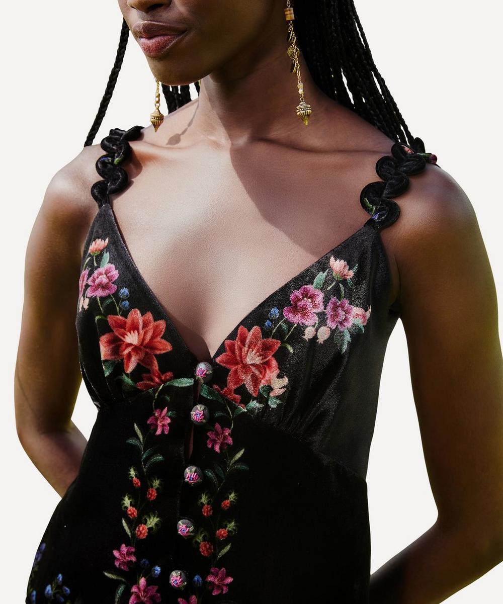 Liberty London FARM Rio Black Belle Garden Scallop Sleeveless Top