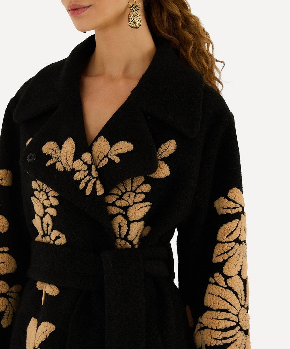 Liberty London FARM Rio Black Bold Flowers Fleece Coat