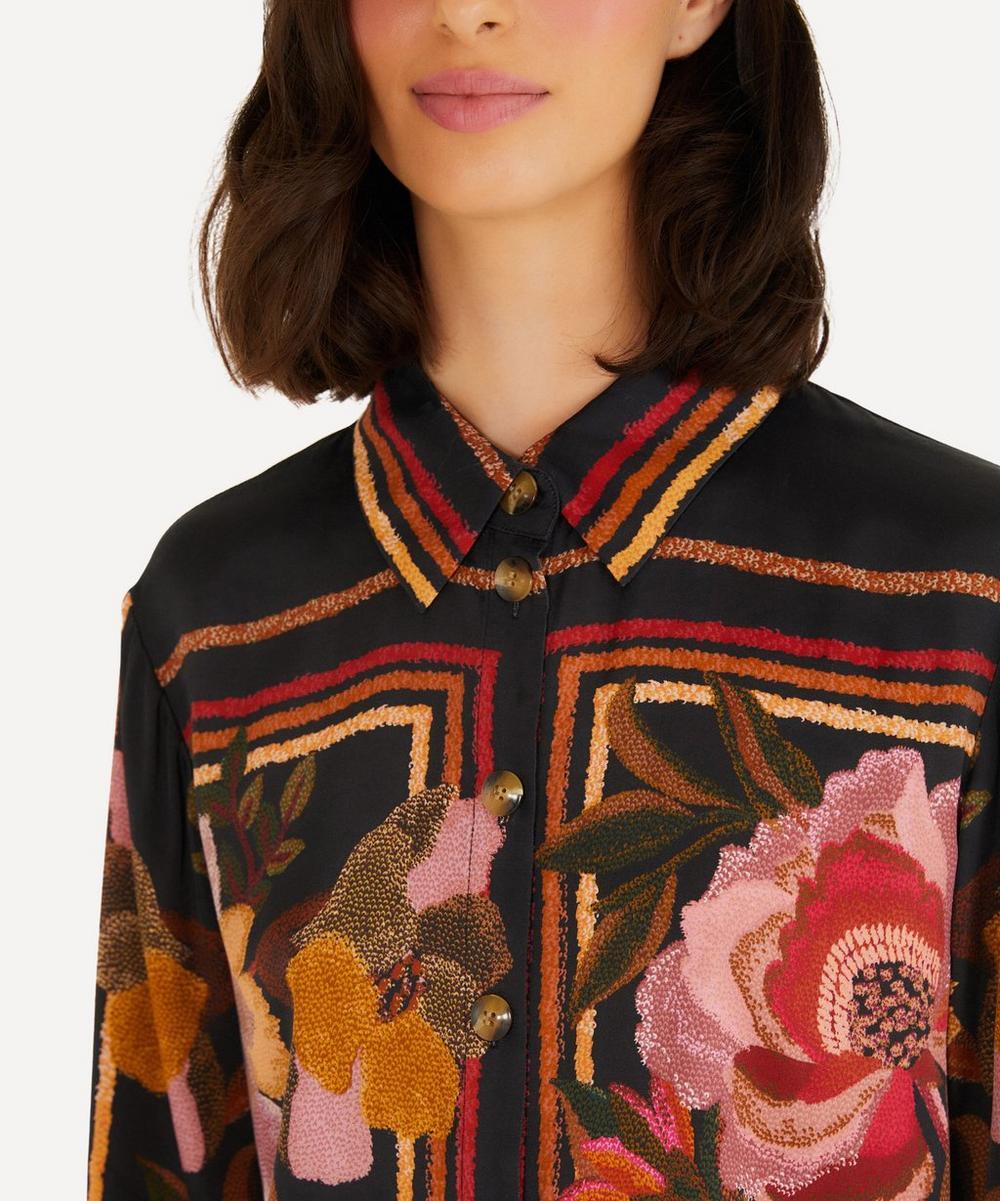 Liberty London FARM Rio Black Chenille Flowers Shirt