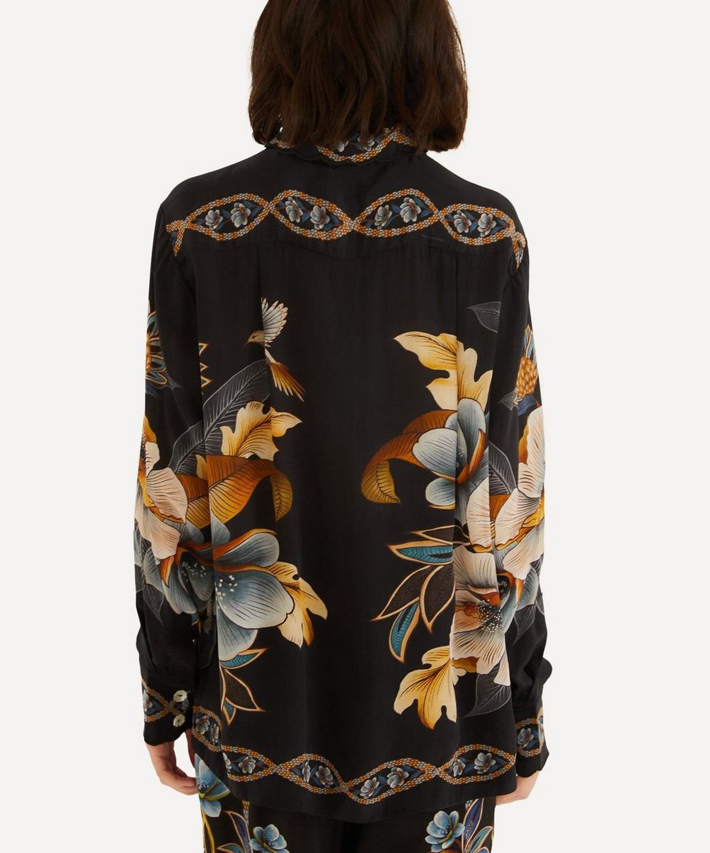 Liberty London FARM Rio Black Floral Snake Pyjama Shirt