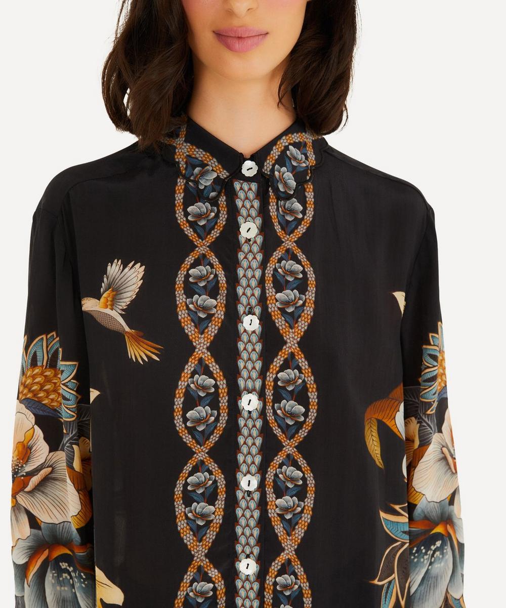 Liberty London FARM Rio Black Floral Snake Pyjama Shirt