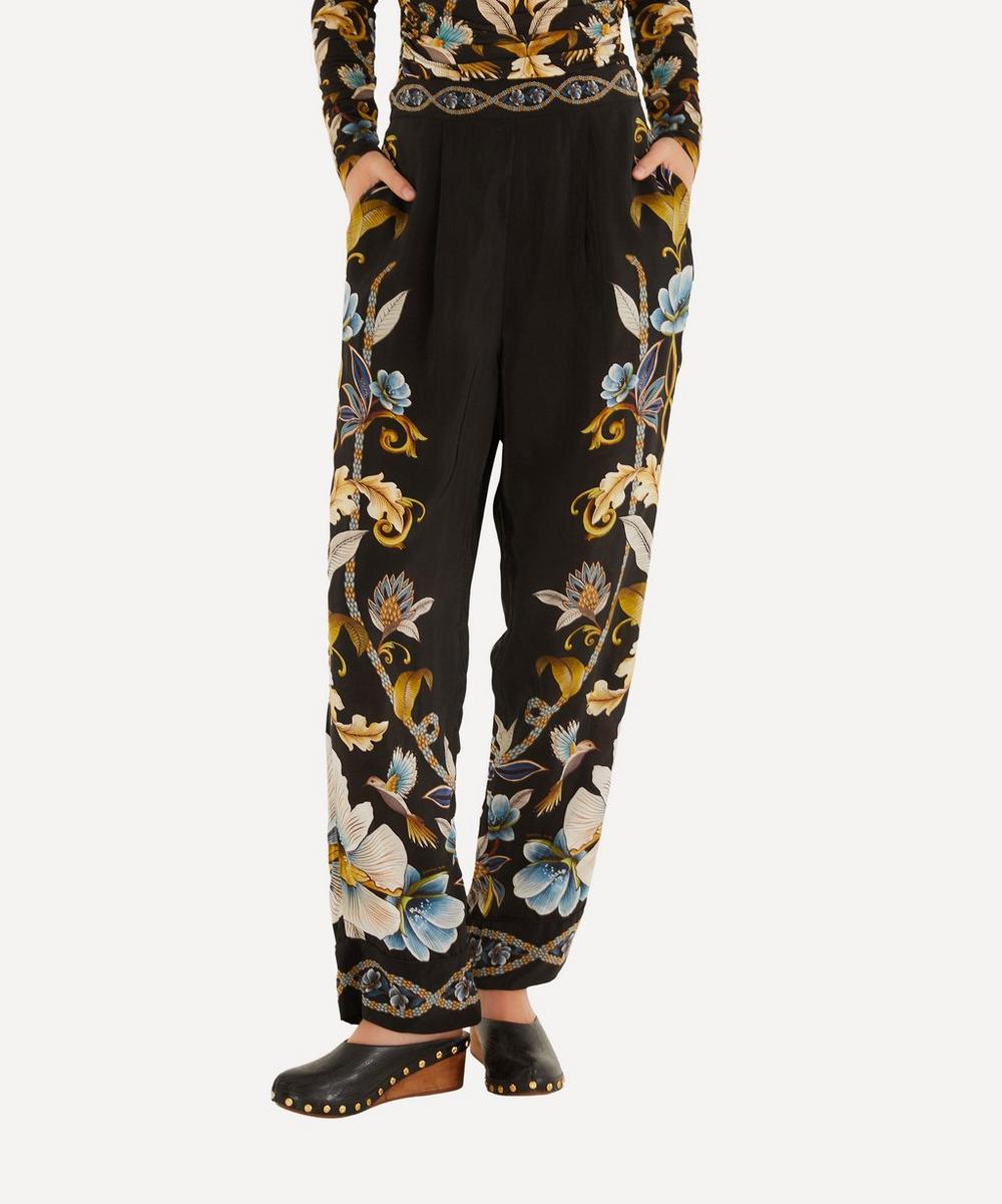 Liberty London FARM Rio Black Flowerful Pyjama Trousers