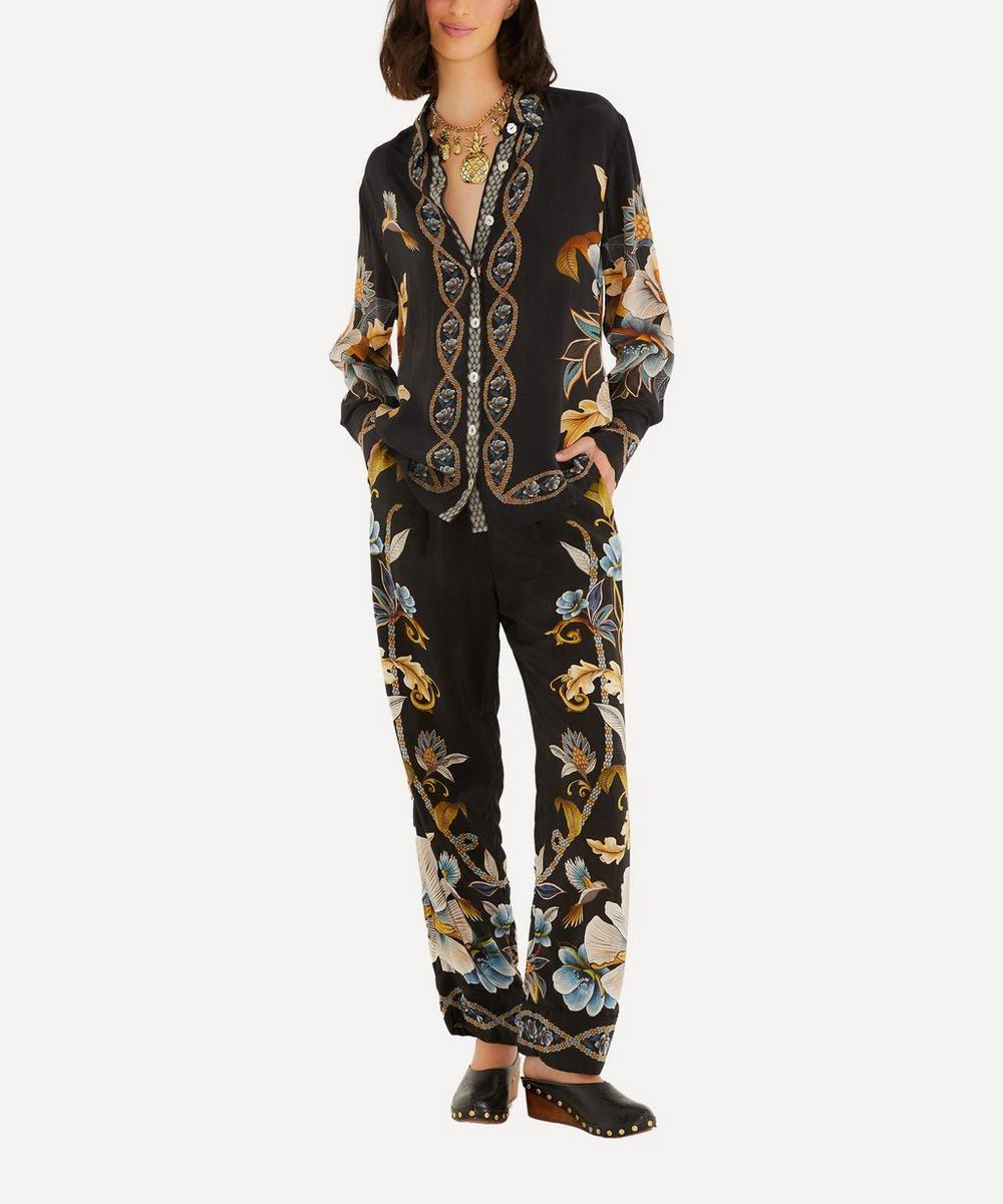 liberty london FARM Rio Black Flowerful Pyjama Trousers