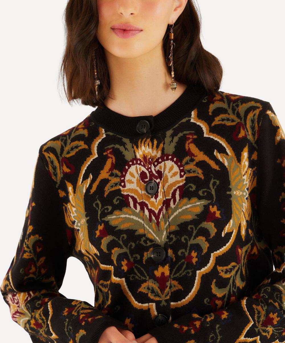 Liberty London FARM Rio Black Majestic Hearts Knit Cardigan