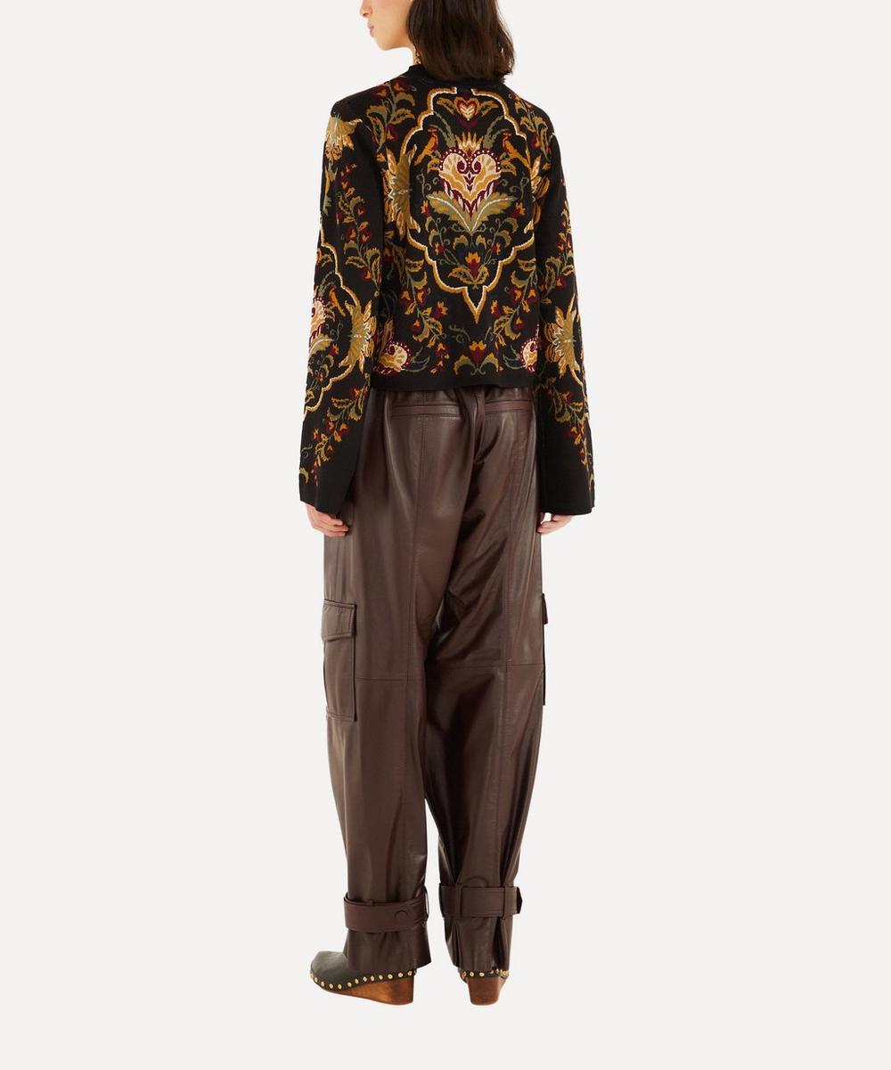 liberty london FARM Rio Black Majestic Hearts Knit Cardigan