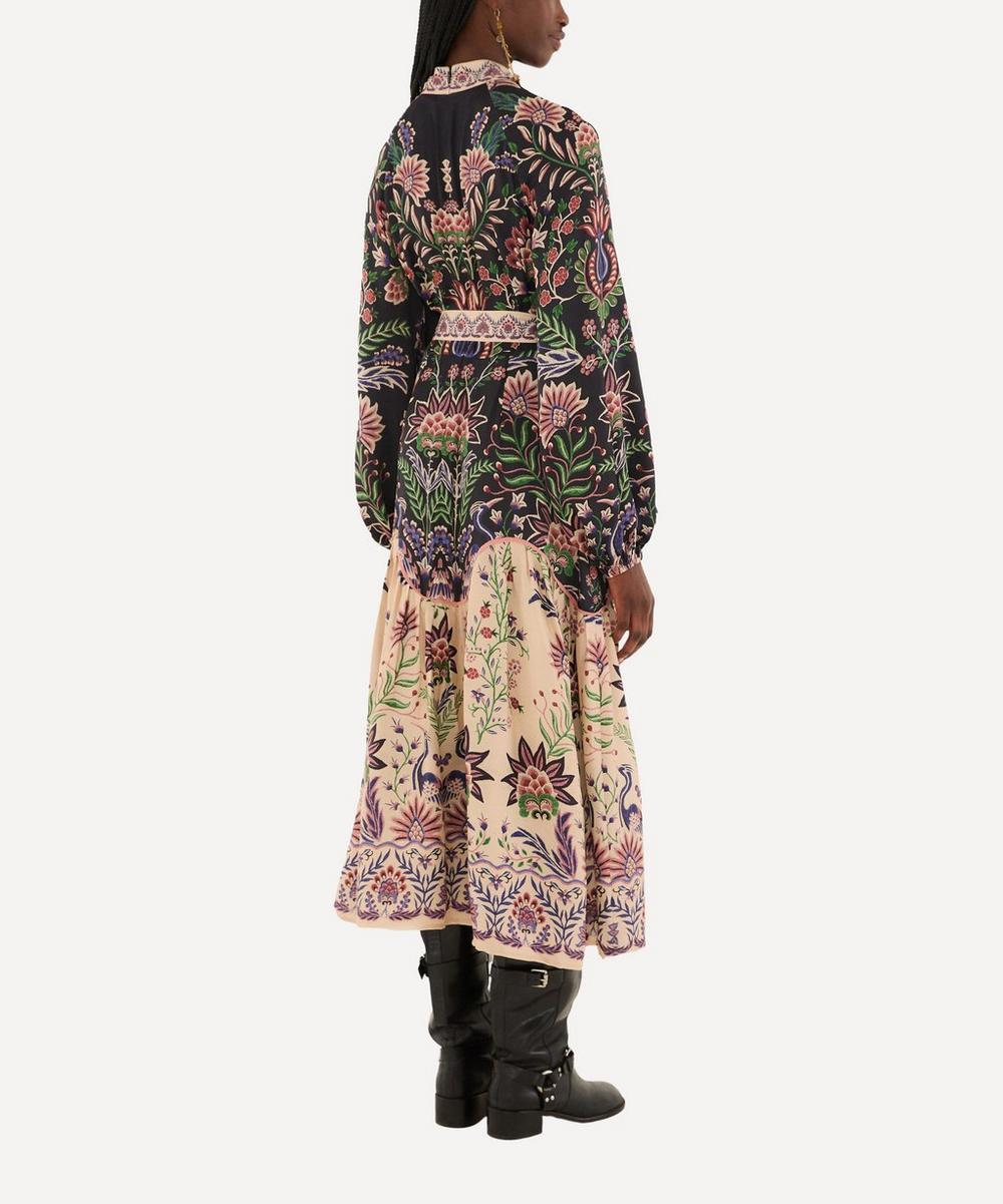 liberty london FARM Rio Black Marvelous Garden Midi Dress