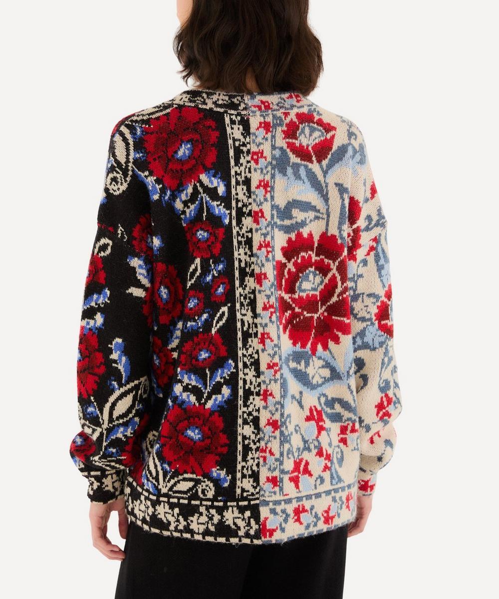 liberty london FARM Rio Black Mixed Valentina V-Neck Knit Cardigan