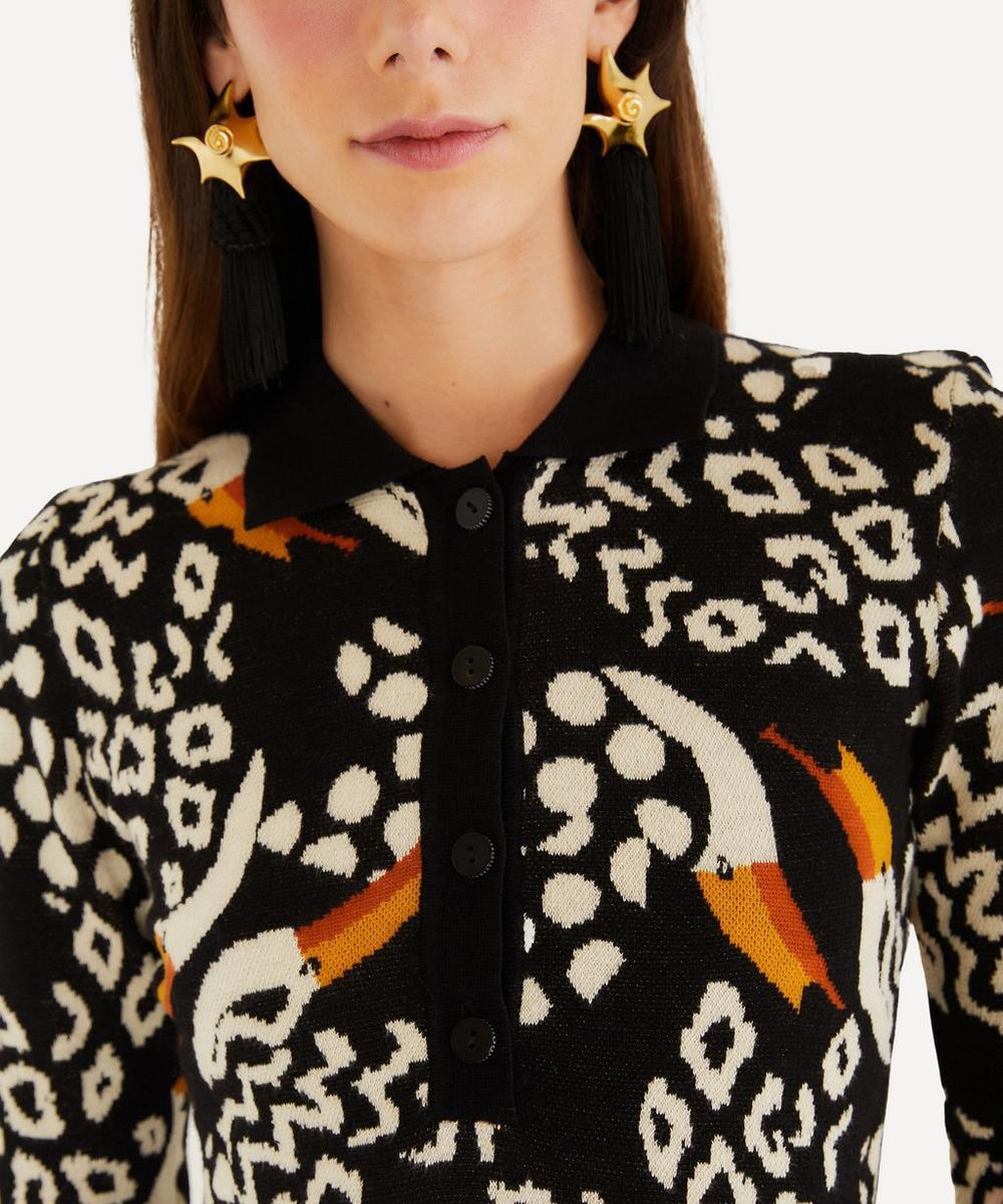 Liberty London FARM Rio Black Tucanissimo Polo Knit Top