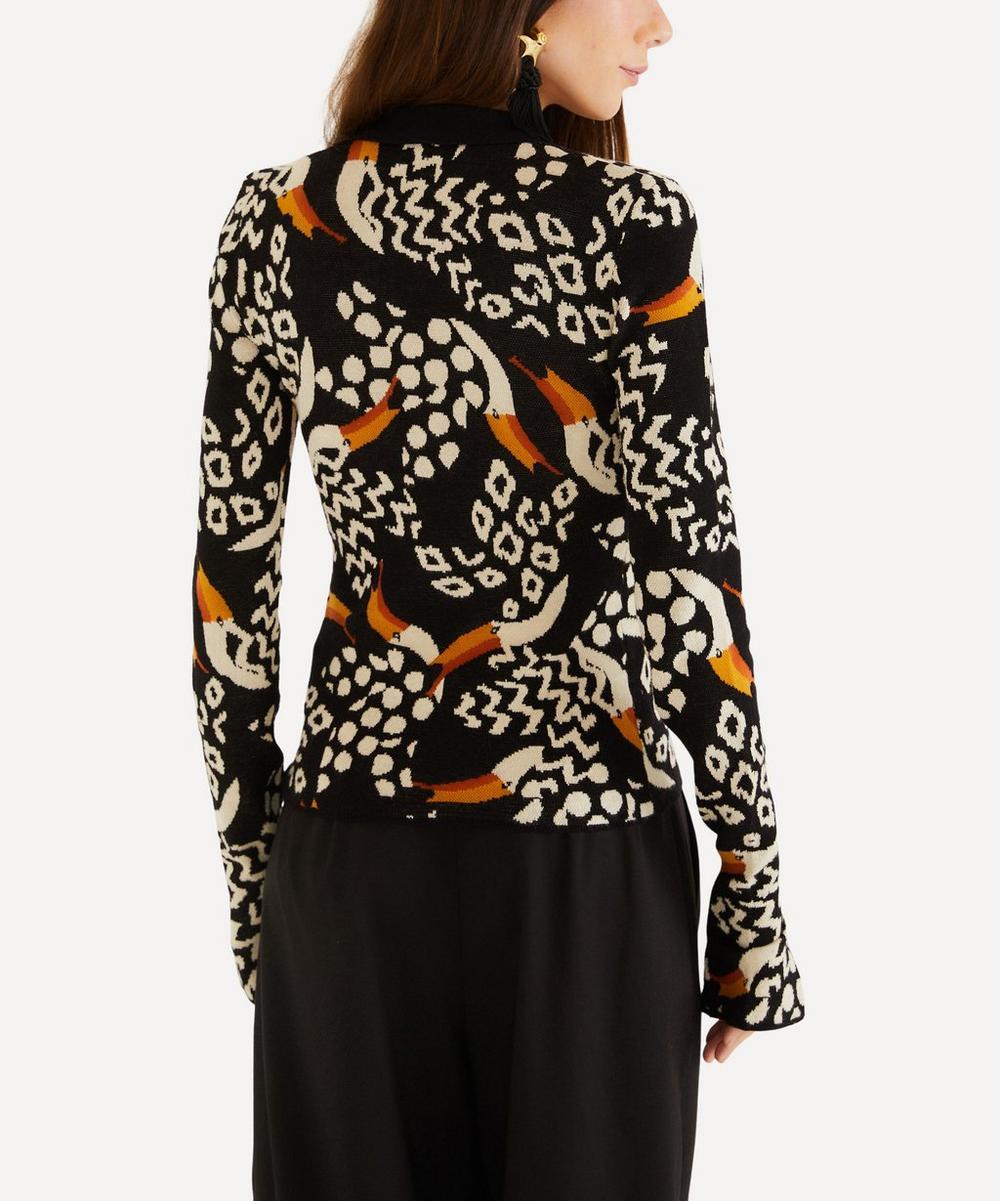 liberty london FARM Rio Black Tucanissimo Polo Knit Top