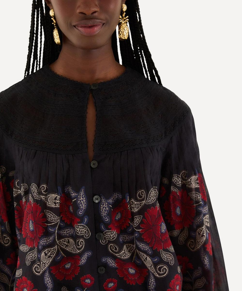 Liberty London FARM Rio Black Valentina Long Sleeve Blouse