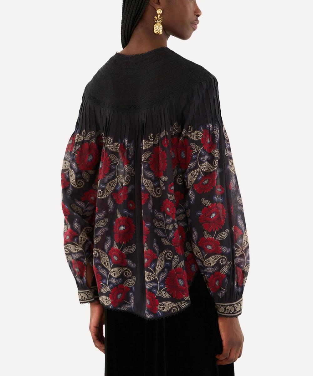 liberty london FARM Rio Black Valentina Long Sleeve Blouse