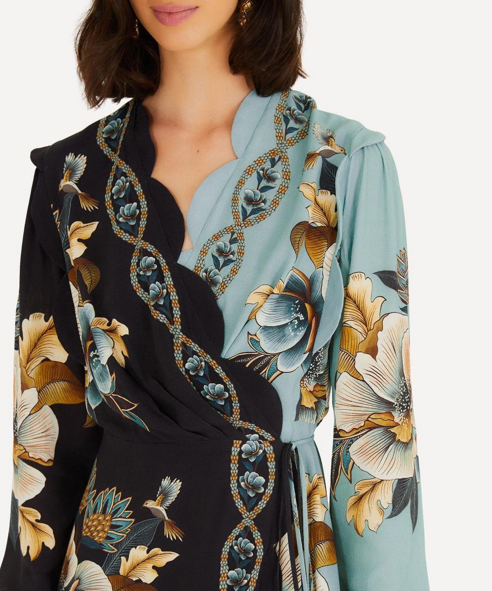 Liberty London FARM Rio Blue Snake Garden Long-Sleeve Mini Dress