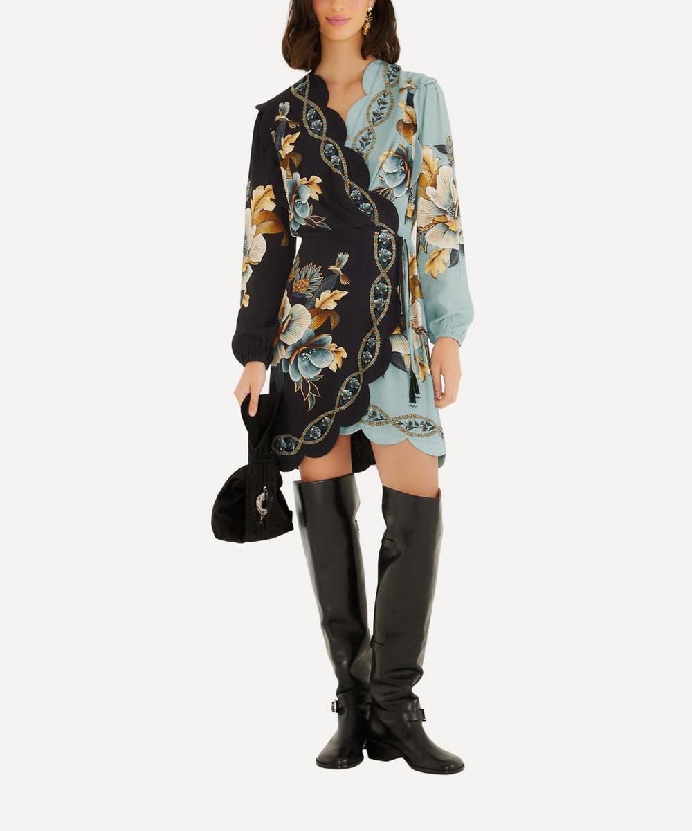 liberty london FARM Rio Blue Snake Garden Long-Sleeve Mini Dress