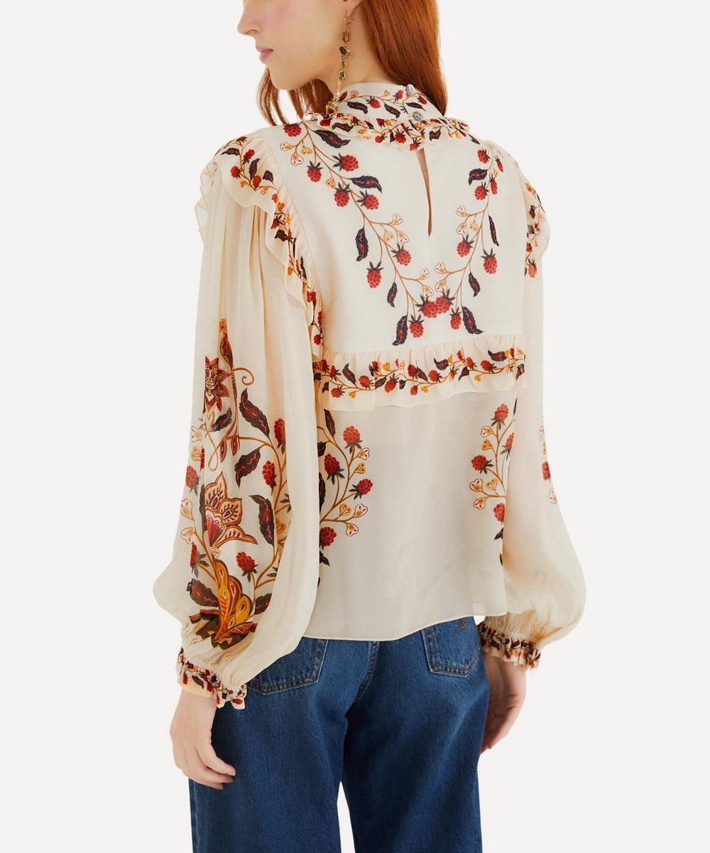 Liberty London FARM Rio Cream Berry Garden Long-Sleeve Blouse