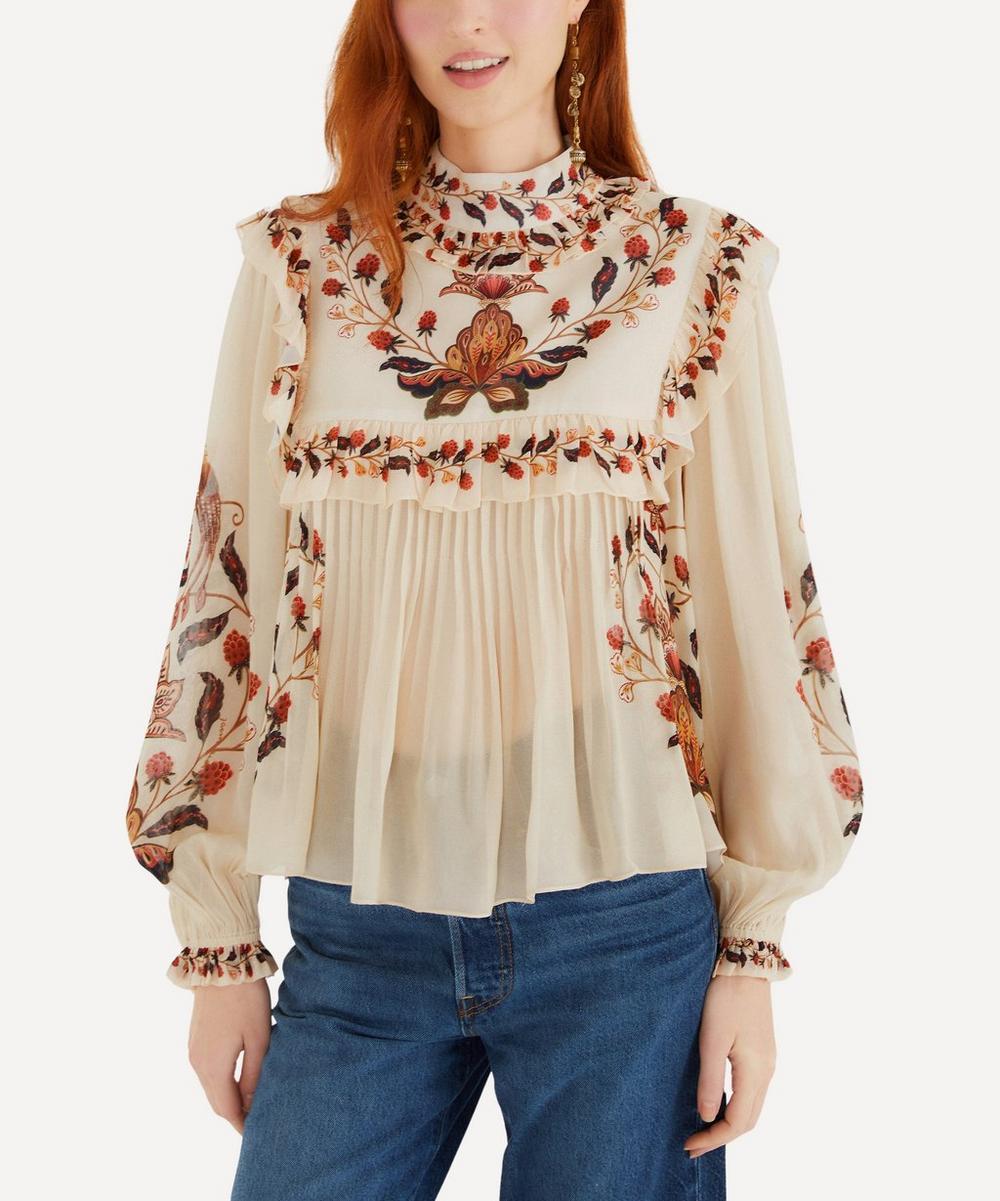 liberty london FARM Rio Cream Berry Garden Long-Sleeve Blouse