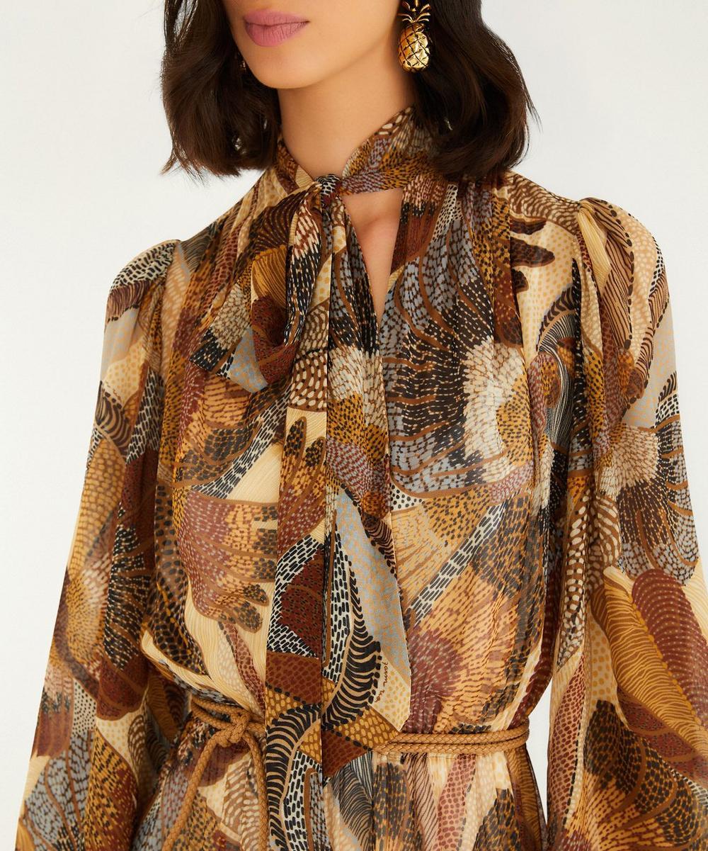 Liberty London FARM Rio Cream Dotted Macaws Maxi Dress