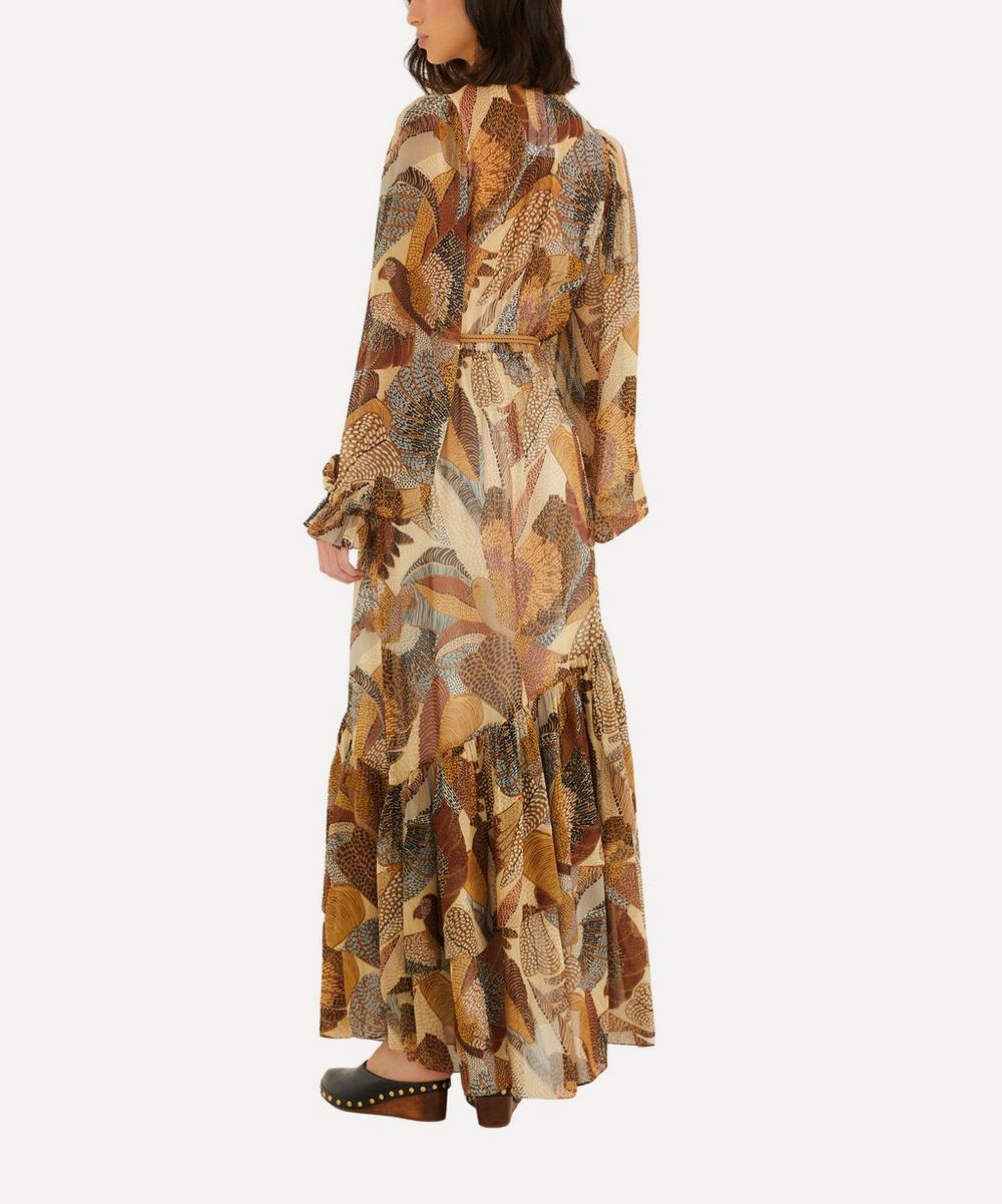 liberty london FARM Rio Cream Dotted Macaws Maxi Dress