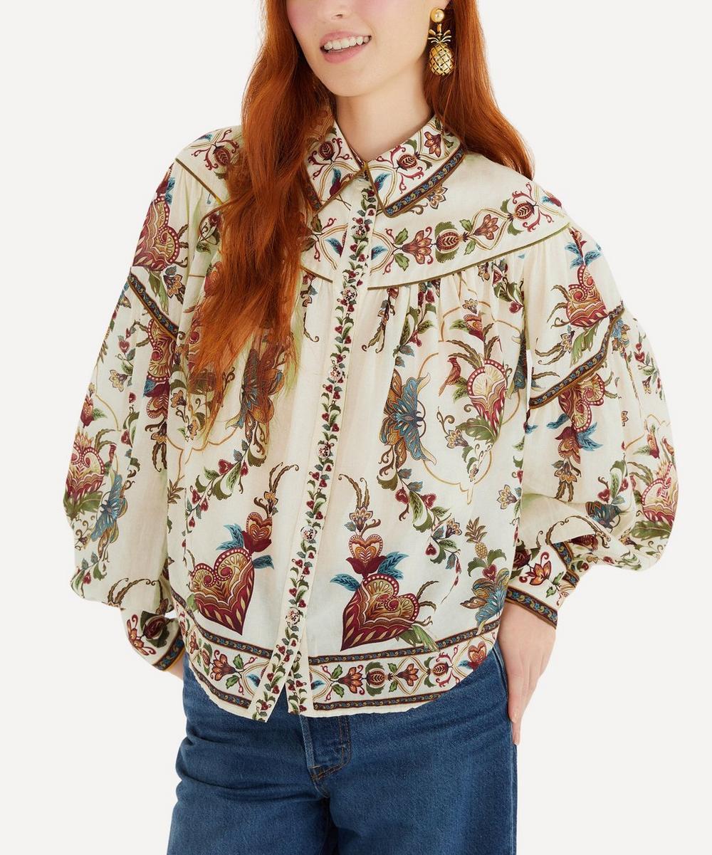 liberty london FARM Rio Cream Majestic Hearts Blouse
