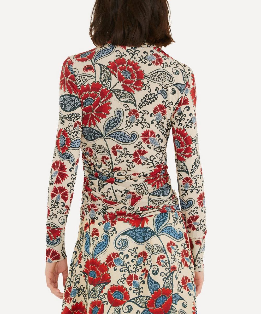 Liberty London FARM Rio Francesca Sand Jersey Long-Sleeve Blouse