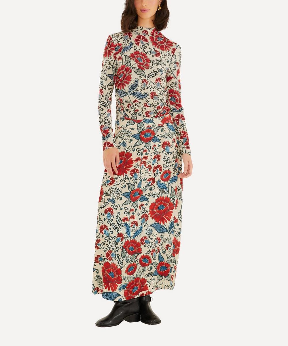 liberty london FARM Rio Francesca Sand Jersey Long-Sleeve Blouse