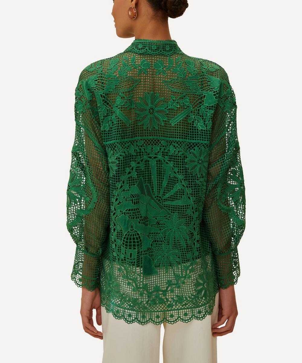 liberty london FARM Rio Green Landscape Guipure Shirt