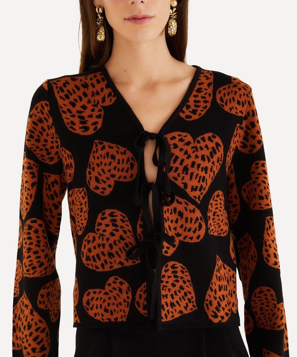 Liberty London FARM Rio Leopard Hearts Knit Cardigan