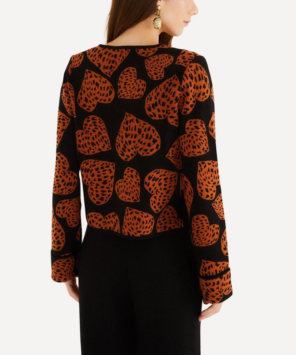 liberty london FARM Rio Leopard Hearts Knit Cardigan