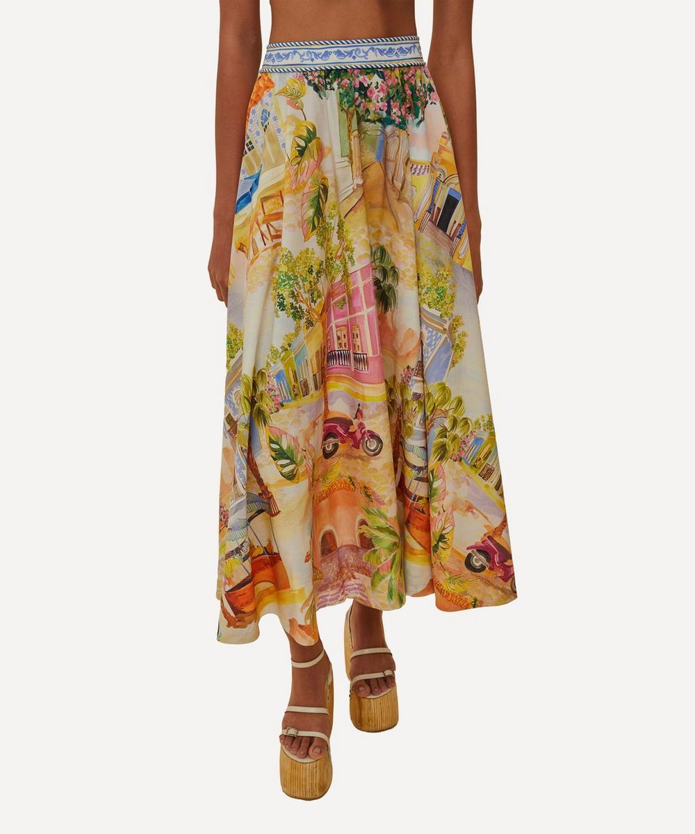 Liberty London FARM Rio Multicolor Aracati Midi Skirt