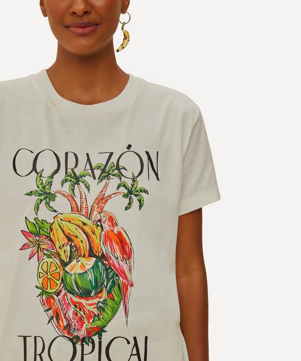 Liberty London FARM Rio Off-White Corazón Tropical T-Shirt